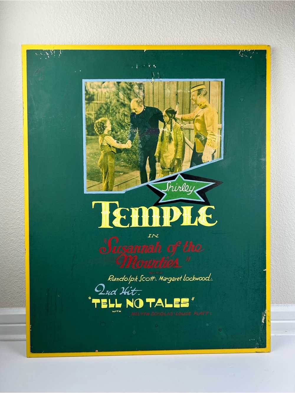Original 1939 Susannah of the Mounties Shirley Temple Movie Poster Mounted 22x28